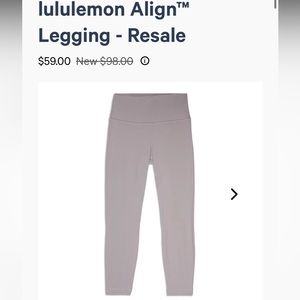 Lululemon Women’s Align legging size 4- purplish grey